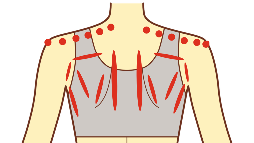 肩こりを訴える場所のイラスト